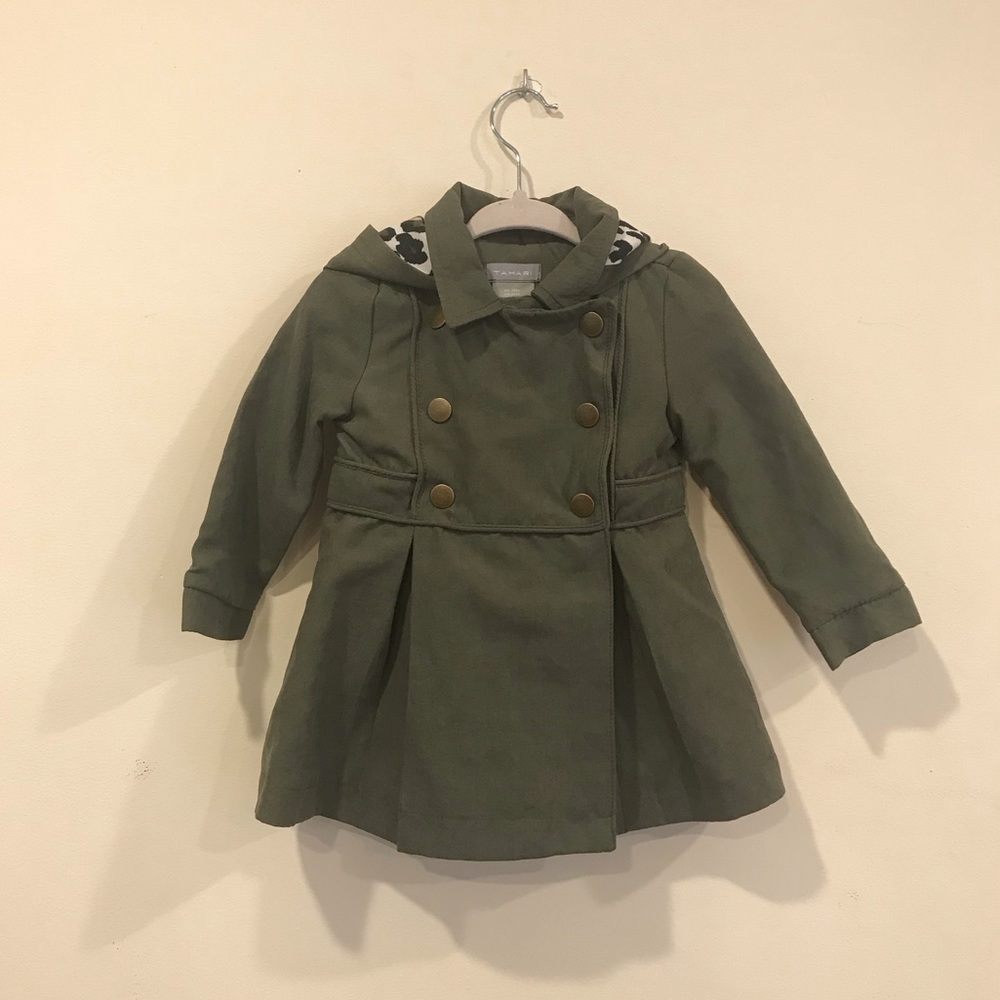 Tahari Olive green coat. Size 12 months.